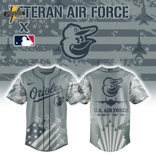 Baltimore Orioles x Veteran US Air Force 2025 Special Grey Camo Baseball Jersey