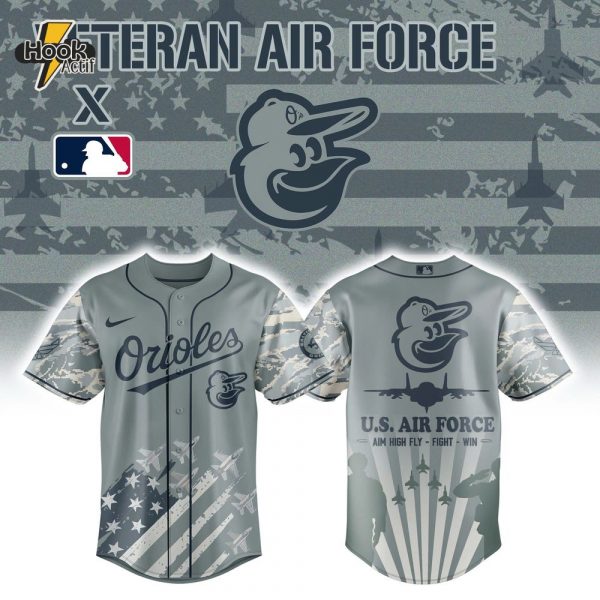 Baltimore Orioles x Veteran US Air Force 2025 Special Grey Camo Baseball Jersey