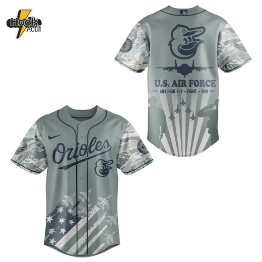 Baltimore Orioles x Veteran US Air Force 2025 Special Grey Camo Baseball Jersey