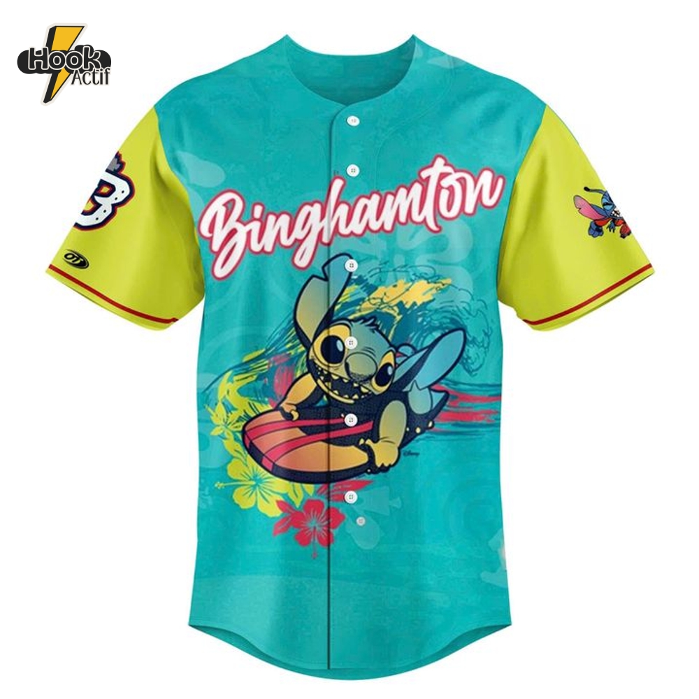 Binghamton Rumble Ponies x Stitch Experiment 626 Special Baseball Jersey Binghamton Rumble Ponies x Stitch Experiment 626 Special Baseball Jersey