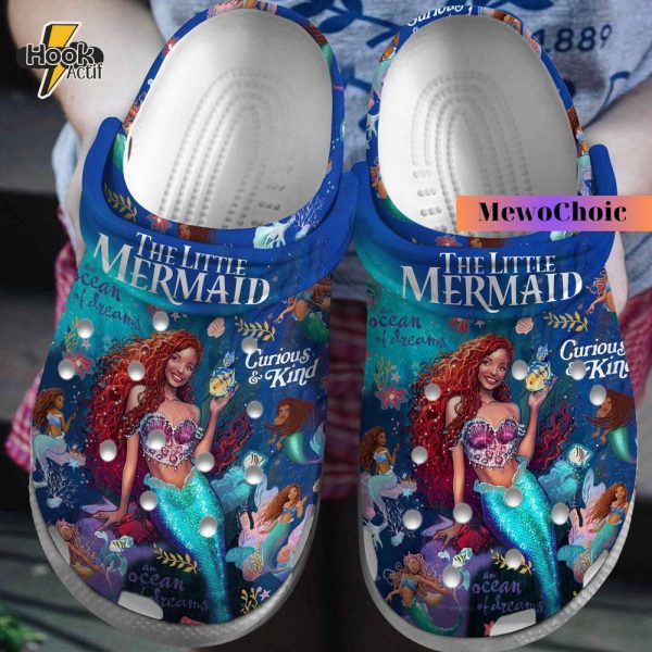 Black Queen Ariel Mermaid Crocs Clogs Shoes