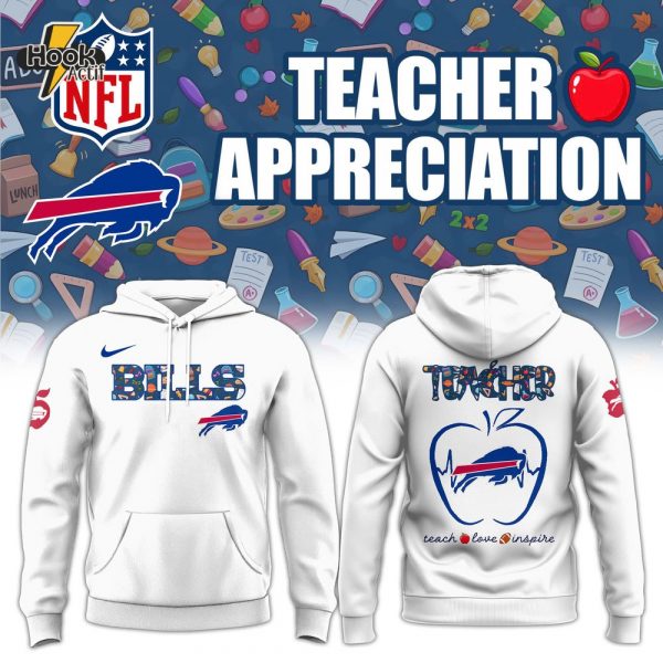 Buffalo Bills Teacher Appreciation Special White Hoodie