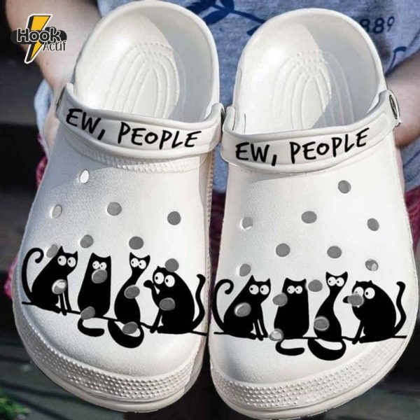 Cat Ew People Black Cats Cartoon Crocs Clogs Shoes