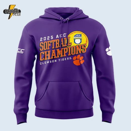 Clemson Tigers 2025 ACC Softball Conference Tournament Champions Purple Hoodie