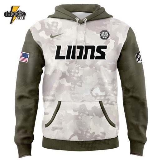 Detroit Lions Armed Forces Day 2025 Special Camo Hoodie