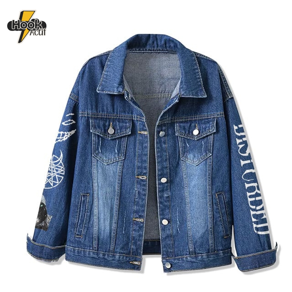 Disturbed The Sickness 25th Anniversary Tour Denim Jacket Disturbed The Sickness 25th Anniversary Tour Denim Jacket