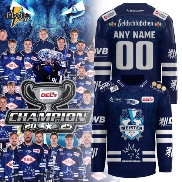 Dresdner Eislowen DEL2-Meistertitel Special Hockey Jersey