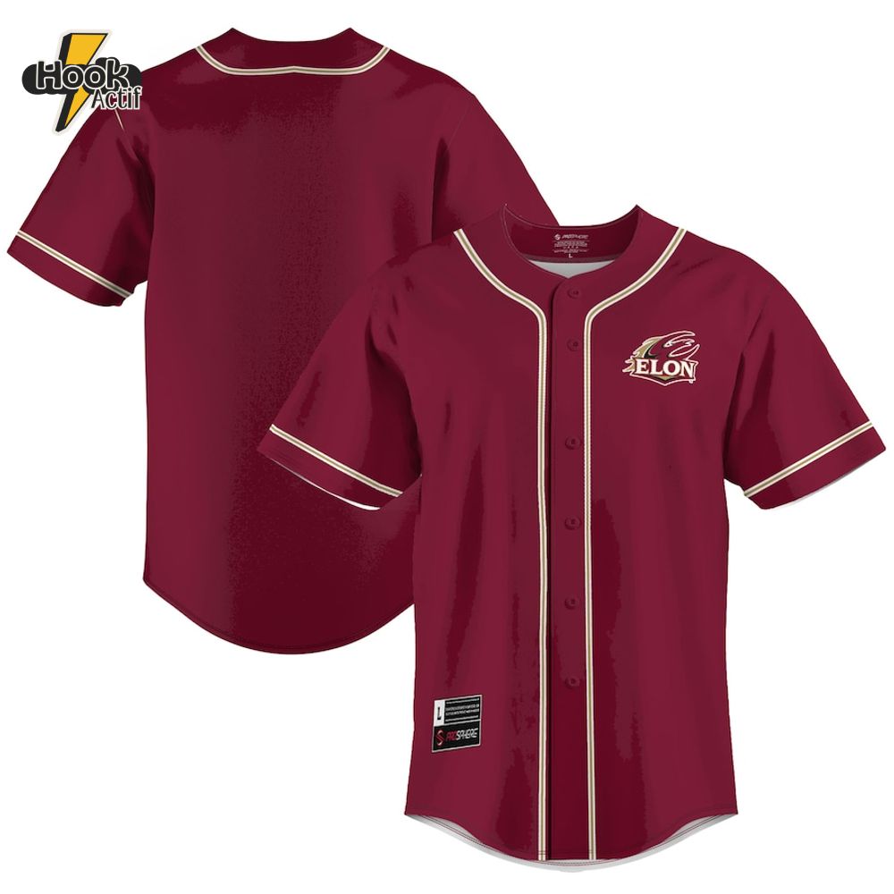 Elon Phoenix Maroon Baseball Jersey Elon Phoenix Maroon Baseball Jersey