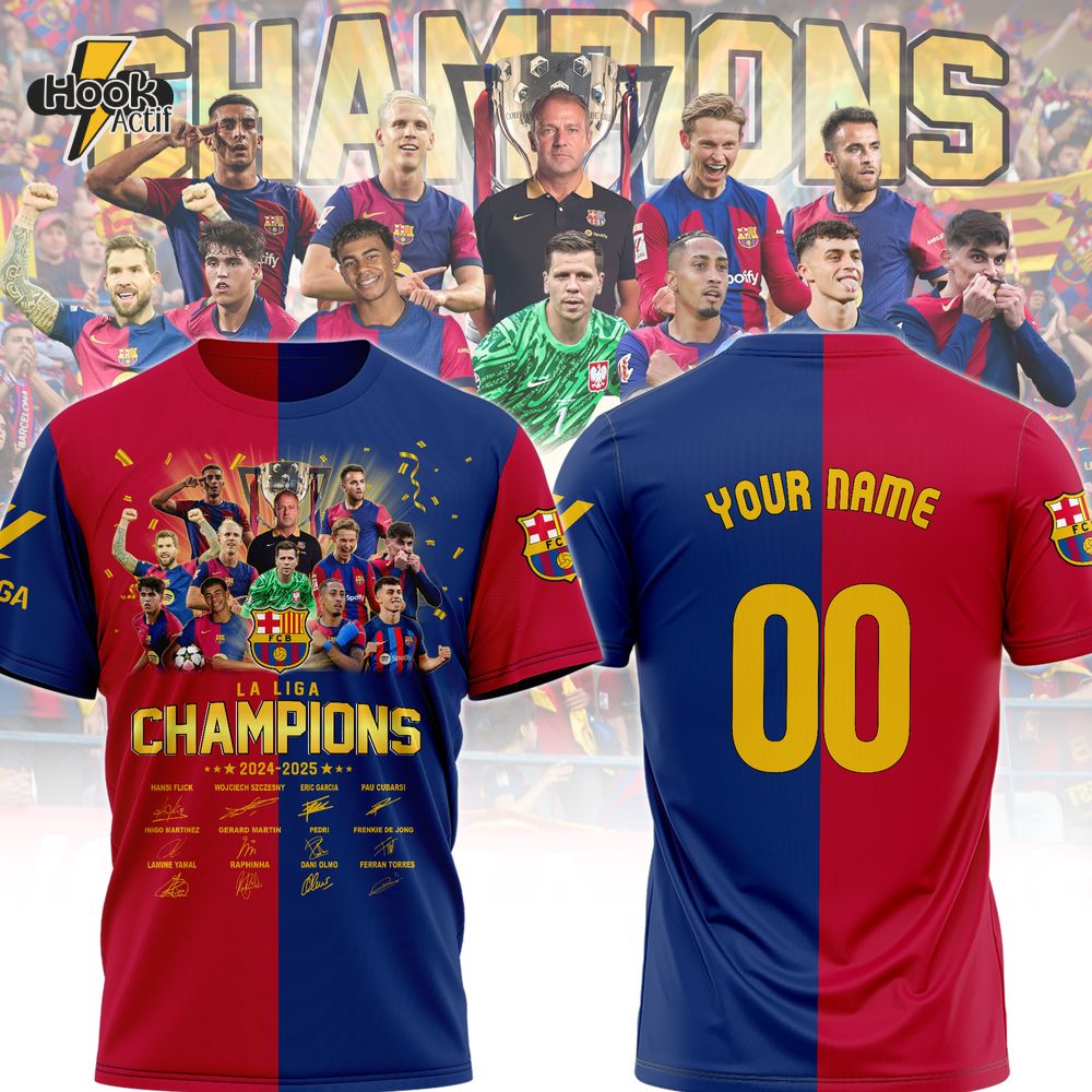 Fc Barcelona La Liga 2024-2025 Champions Shirt Fc Barcelona La Liga 2024-2025 Champions Shirt