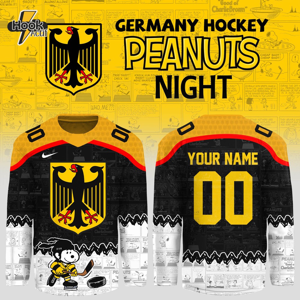 Germany Hockey x Peanuts Night Personalized Hockey Jersey Germany Hockey x Peanuts Night Personalized Hockey Jersey
