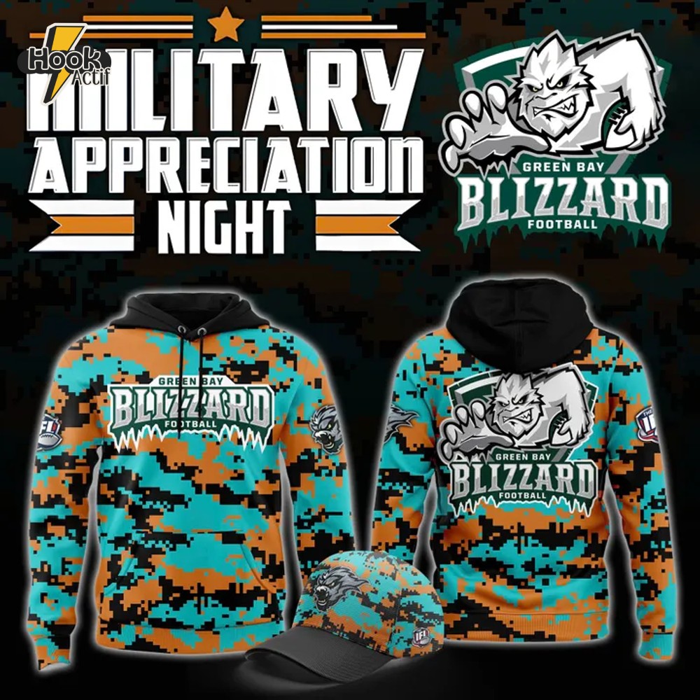 Green Bay Blizzard Military Nights Hoodie Green Bay Blizzard Military Nights Hoodie
