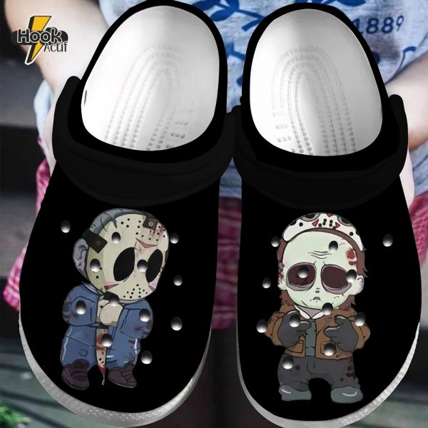 Halloween Black Jason Voorhees Friday The 13th Crocs Clogs Shoes