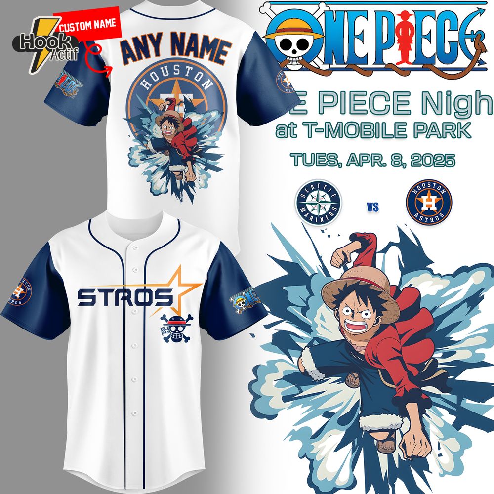 Houston Astros x One Piece Special White Baseball Jersey Houston Astros x One Piece Special White Baseball Jersey