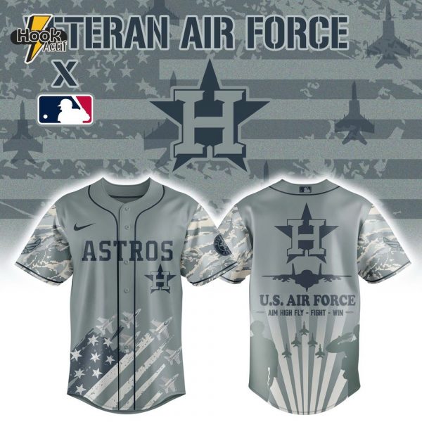 Houston Astros x Veteran U.S Air Force 2025 Special Grey Baseball Jersey
