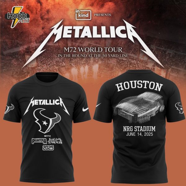 Houston Texans X Metallica Tour 2025 Special Edition Black T-shirt
