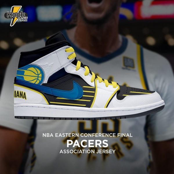 Indiana Pacers NBA Eastern Conference Final Association Jersey Air Jordan 1 Sneaker