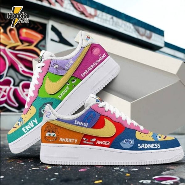 Inside Out Cartoon Disney Nike Air Force 1 Sneaker Limited Edition Design