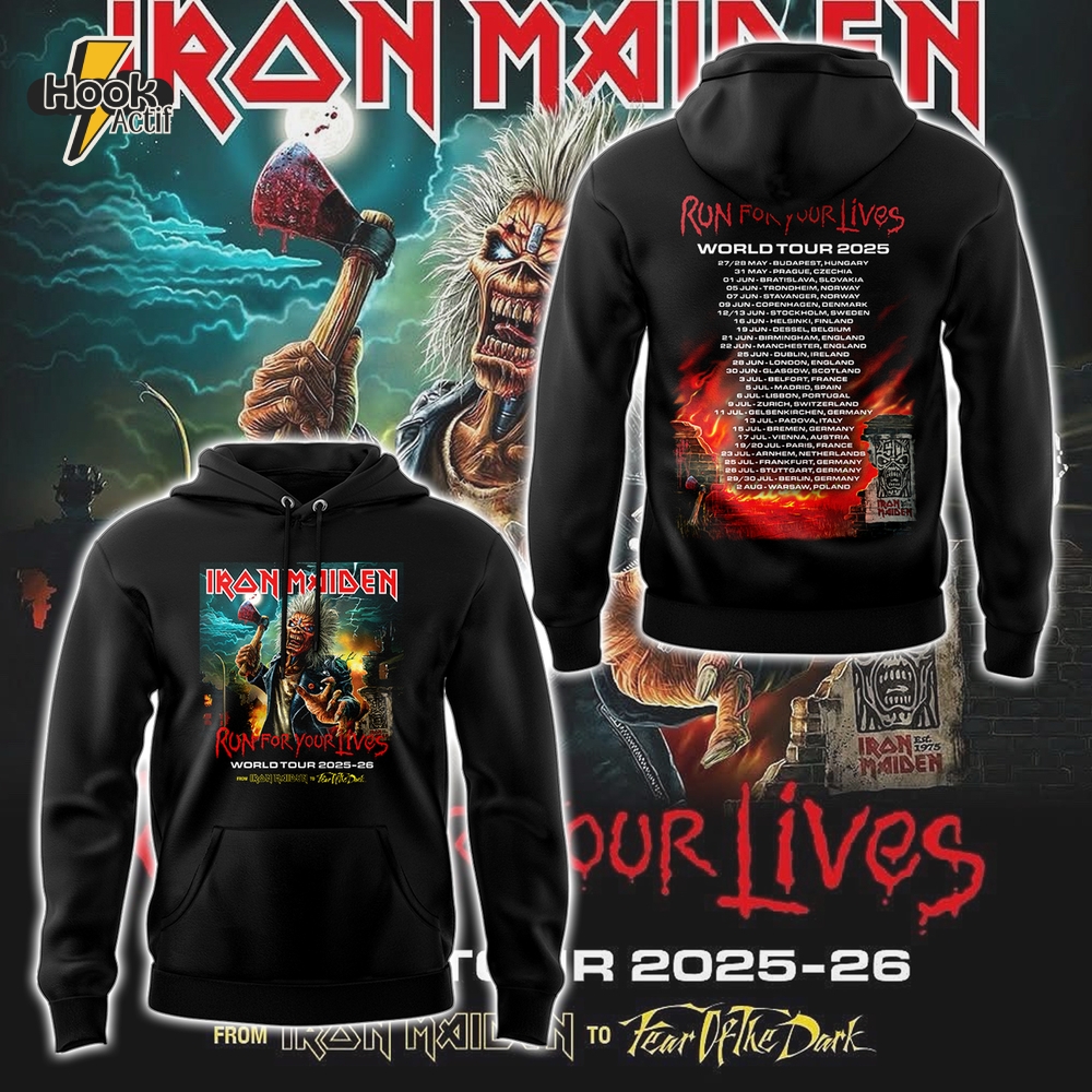 Iron Maiden Run For Your Lives World Tour 2025 Hoodie Set Iron Maiden Run For Your Lives World Tour 2025 Hoodie Set