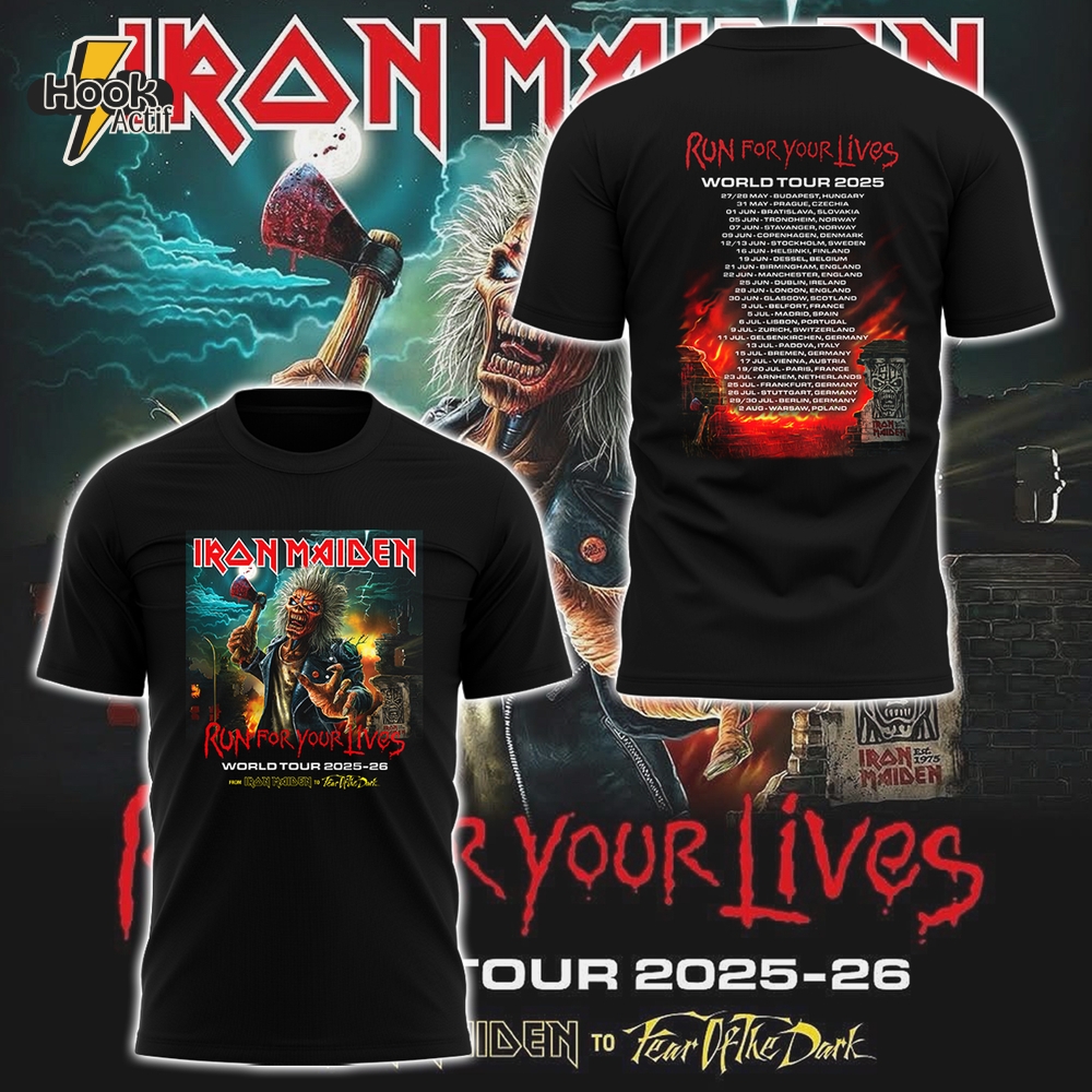 Iron Maiden Run For Your Lives World Tour 2025 Shirt Iron Maiden Run For Your Lives World Tour 2025 Shirt