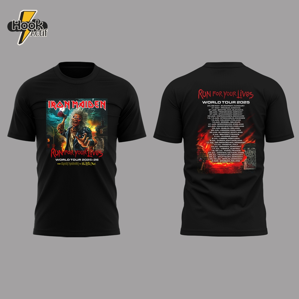 Iron Maiden Run For Your Lives World Tour 2025 Shirt Iron Maiden Run For Your Lives World Tour 2025 Shirt