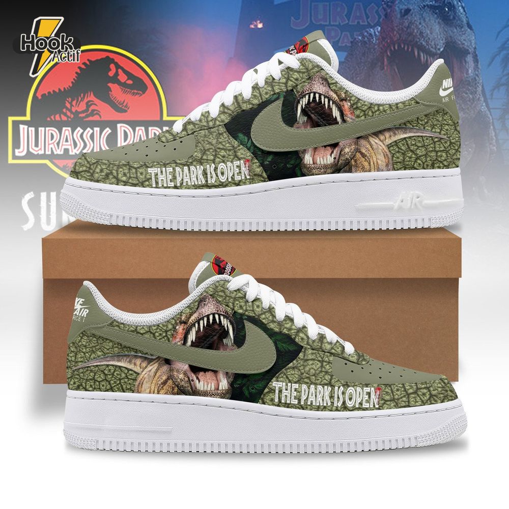 Jurassic Park "The Park is Open" Special Air Force 1 Sneaker Jurassic Park "The Park is Open" Special Air Force 1 Sneaker