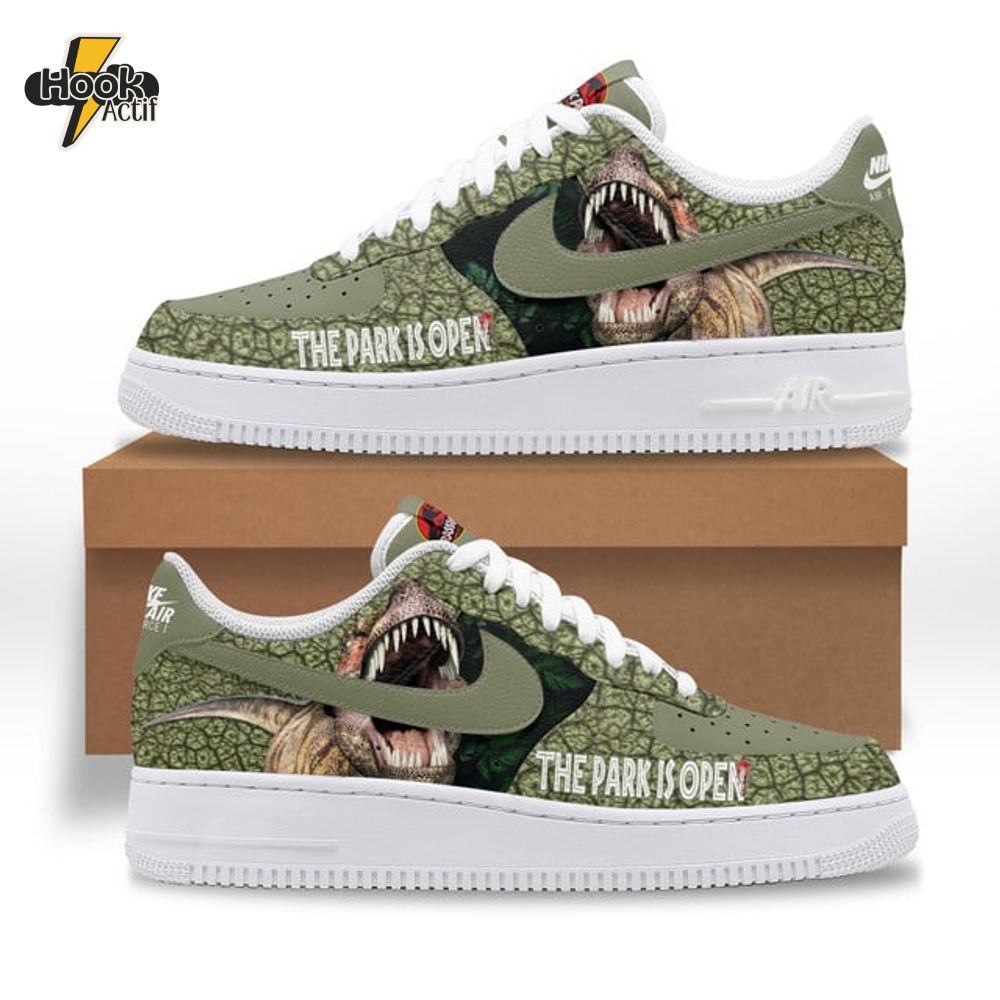 Jurassic Park "The Park is Open" Special Air Force 1 Sneaker Jurassic Park "The Park is Open" Special Air Force 1 Sneaker