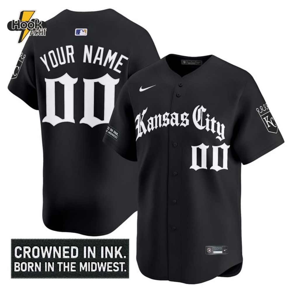 Kansas City Royals 'Gothic Crown Edition' Personalized Baseball Jersey Kansas City Royals 'Gothic Crown Edition' Personalized Baseball Jersey