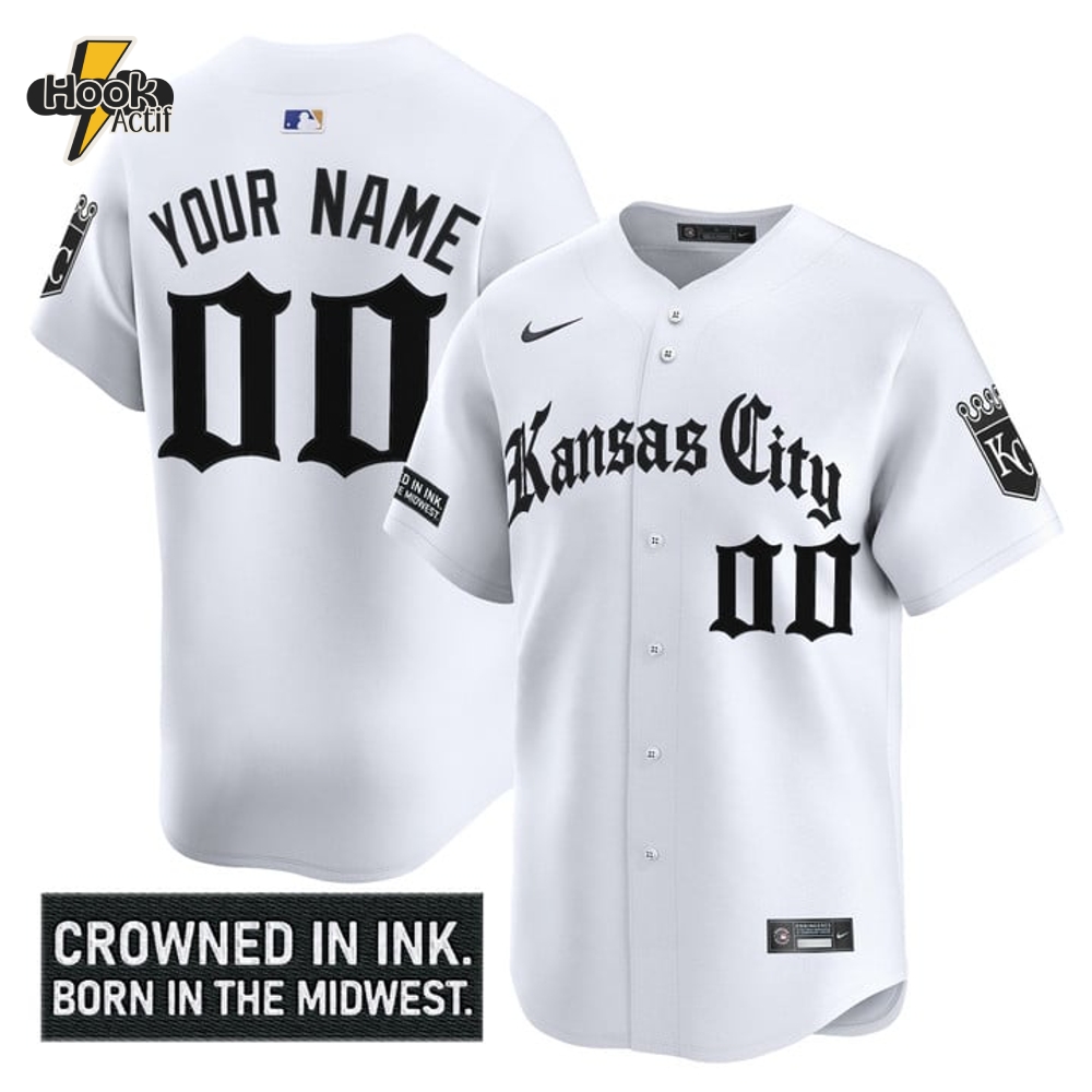 Kansas City Royals 'Gothic Crown Edition' Personalized Baseball Jersey Kansas City Royals 'Gothic Crown Edition' Personalized Baseball Jersey