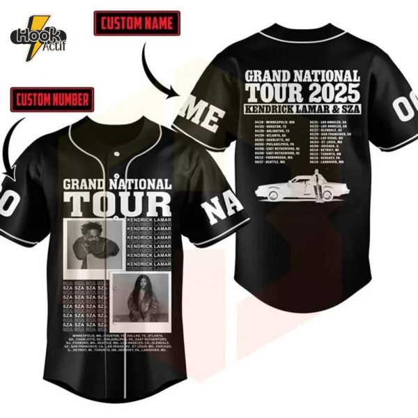 Kendrick Lamar x SZA Grand National Tour 2025 Baseball Jersey