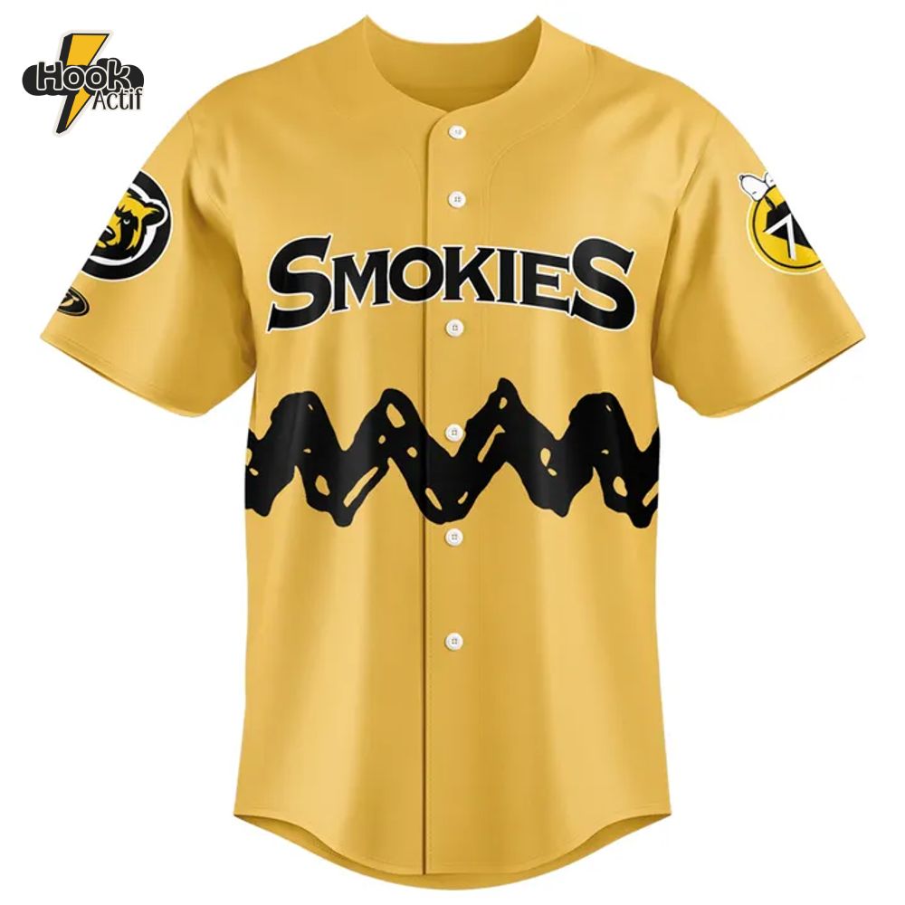Knoxville Smokies 2025 Peanuts Night Baseball Jersey Knoxville Smokies 2025 Peanuts Night Baseball Jersey