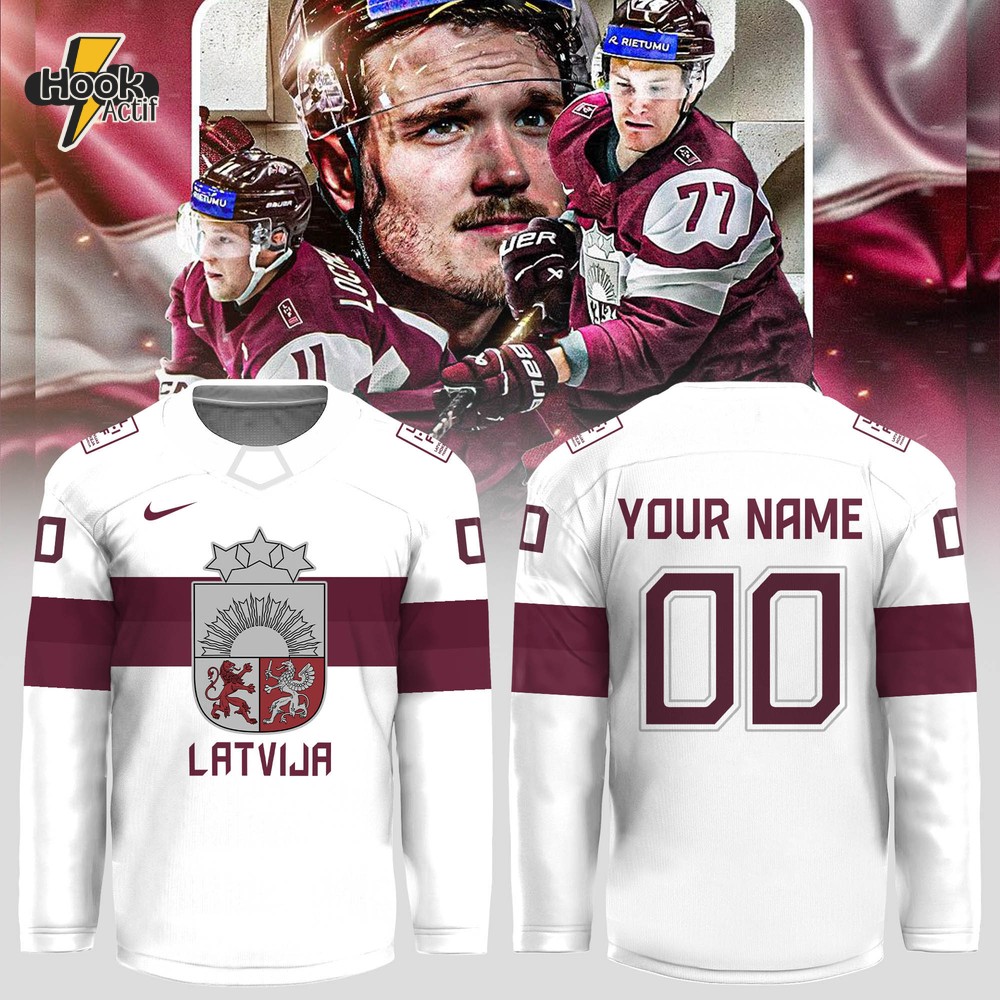 Latvia Hockey International Ice Hockey Federation Personalized Hockey Jersey Latvia Hockey International Ice Hockey Federation Personalized Hockey Jersey