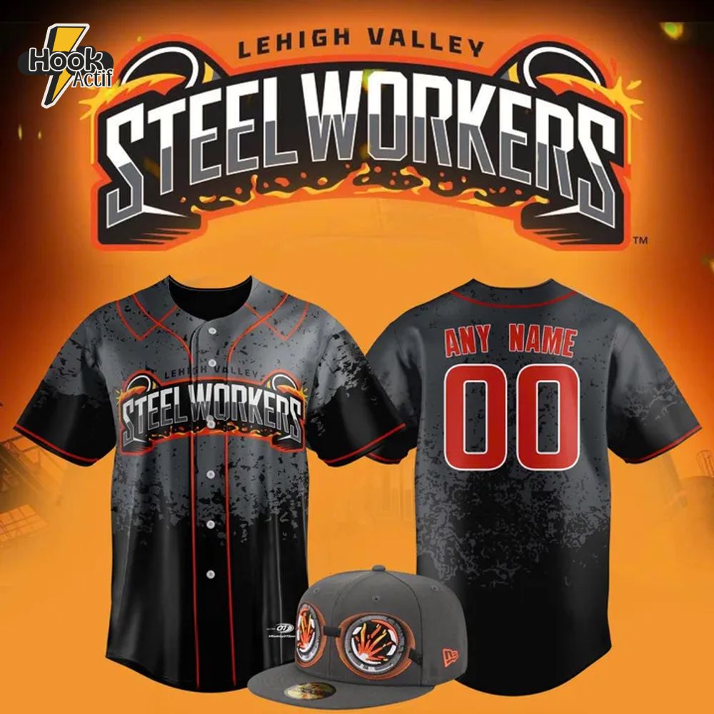 Lehigh Valley Steelworker Personalized Baseball Jersey Lehigh Valley Steelworker Personalized Baseball Jersey