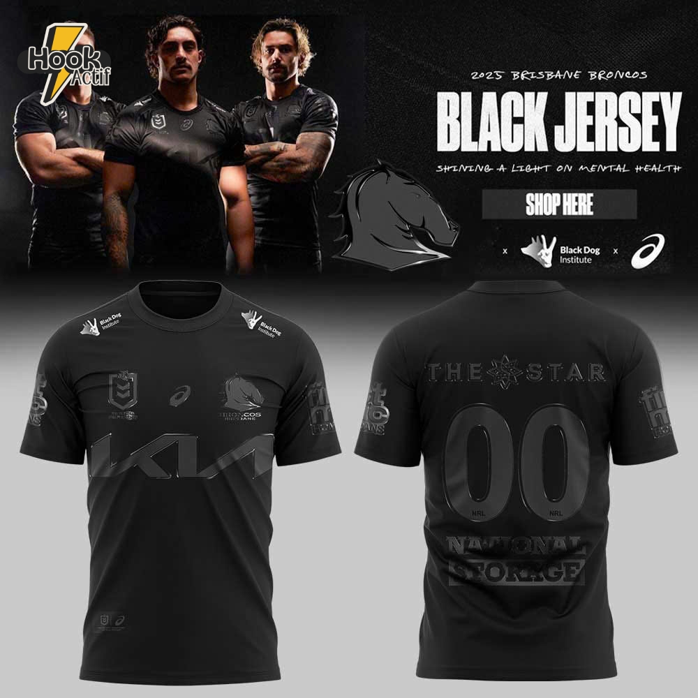 Limited Edition Brisbane Broncos Black 2025 Combo Tshirt Limited Edition Brisbane Broncos Black 2025 Combo Tshirt
