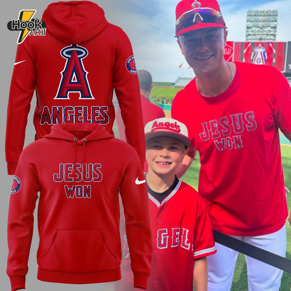 Los Angeles Angels MLB x Jesus Won 2025 Hoodie Set Los Angeles Angels MLB x Jesus Won 2025 Hoodie Set