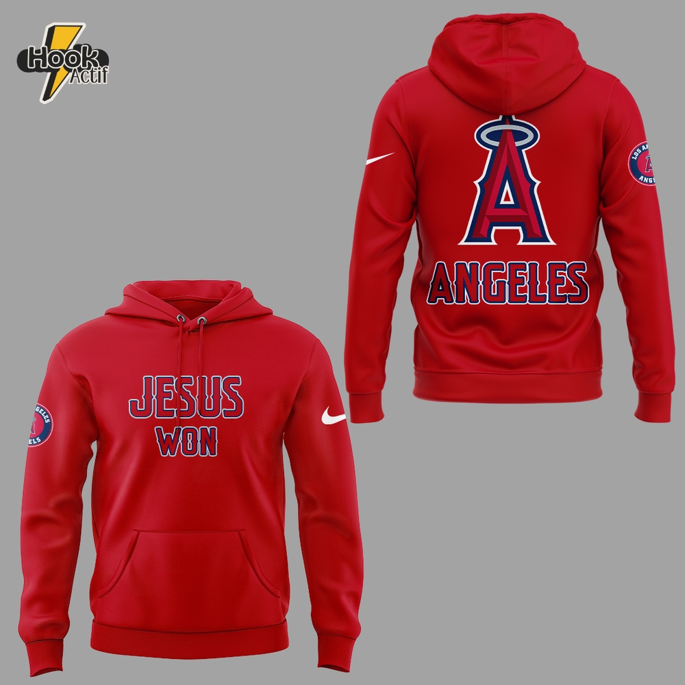 Los Angeles Angels MLB x Jesus Won 2025 Hoodie Set Los Angeles Angels MLB x Jesus Won 2025 Hoodie Set