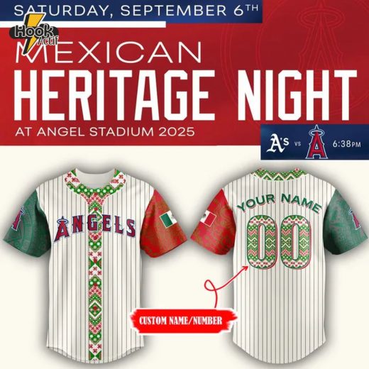 Los Angeles Angels Mexican Heritage Night 2025 Personalized Baseball Jersey