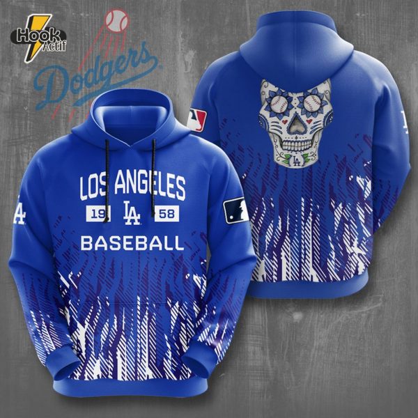 Los Angeles Dodgers 1958 Blue Fire Special Hoodie