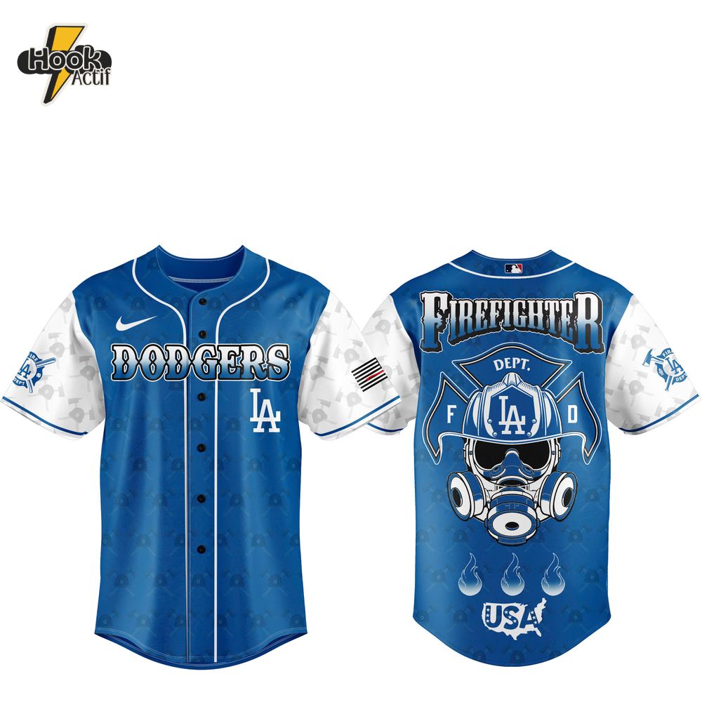 Los Angeles Dodgers Firefighter Appreciation Day Special Baseball Jersey Los Angeles Dodgers Firefighter Appreciation Day Special Baseball Jersey