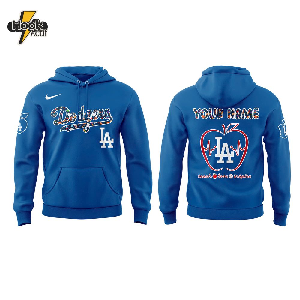 Los Angeles Dodgers x Teacher Appreciation Personalized Hoodie Los Angeles Dodgers x Teacher Appreciation Personalized Hoodie