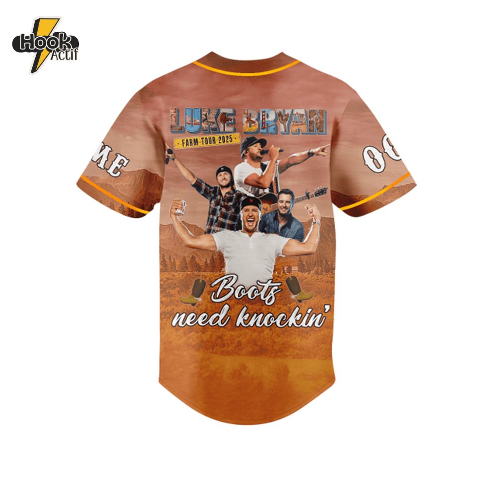 Luke Bryan Boots Need Knockin' Baseball Jersey Luke Bryan Boots Need Knockin' Baseball Jersey