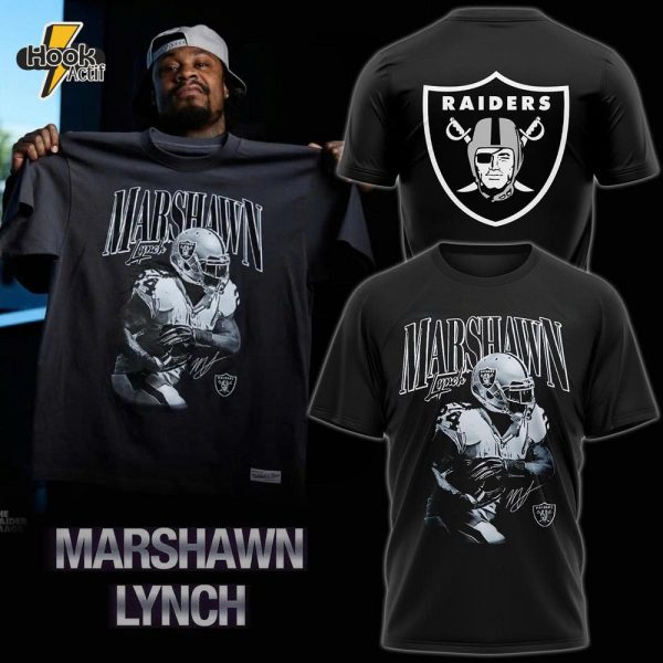 Marshawn lynch x Las Vegas Raiders Black T-shirt