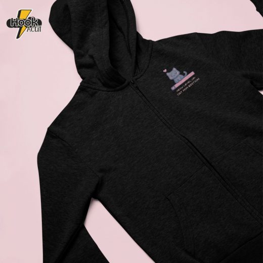 Meow Level Up: Cat Mom Edition Zip Hoodie