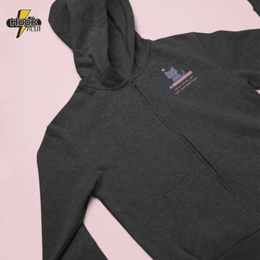 Meow Level Up: Cat Mom Edition Zip Hoodie