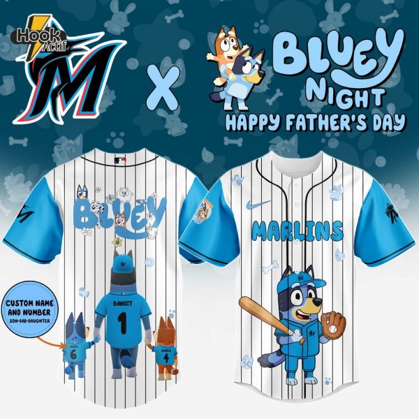 Miami Marlins x Bluey Happy Father's Day 2025 Jersey