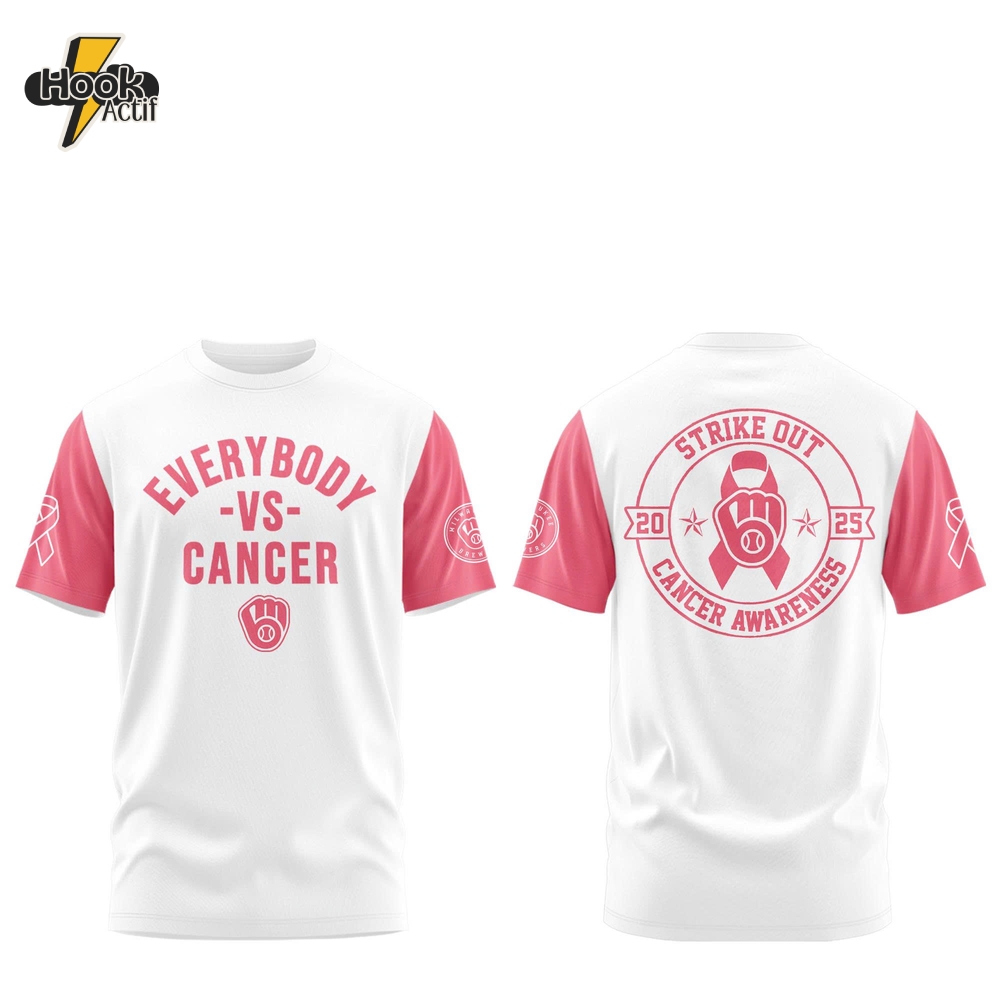 Milwaukee Brewers x Everybody vs Cancer Awareness Day 2025 Shirt Milwaukee Brewers x Everybody vs Cancer Awareness Day 2025 Shirt