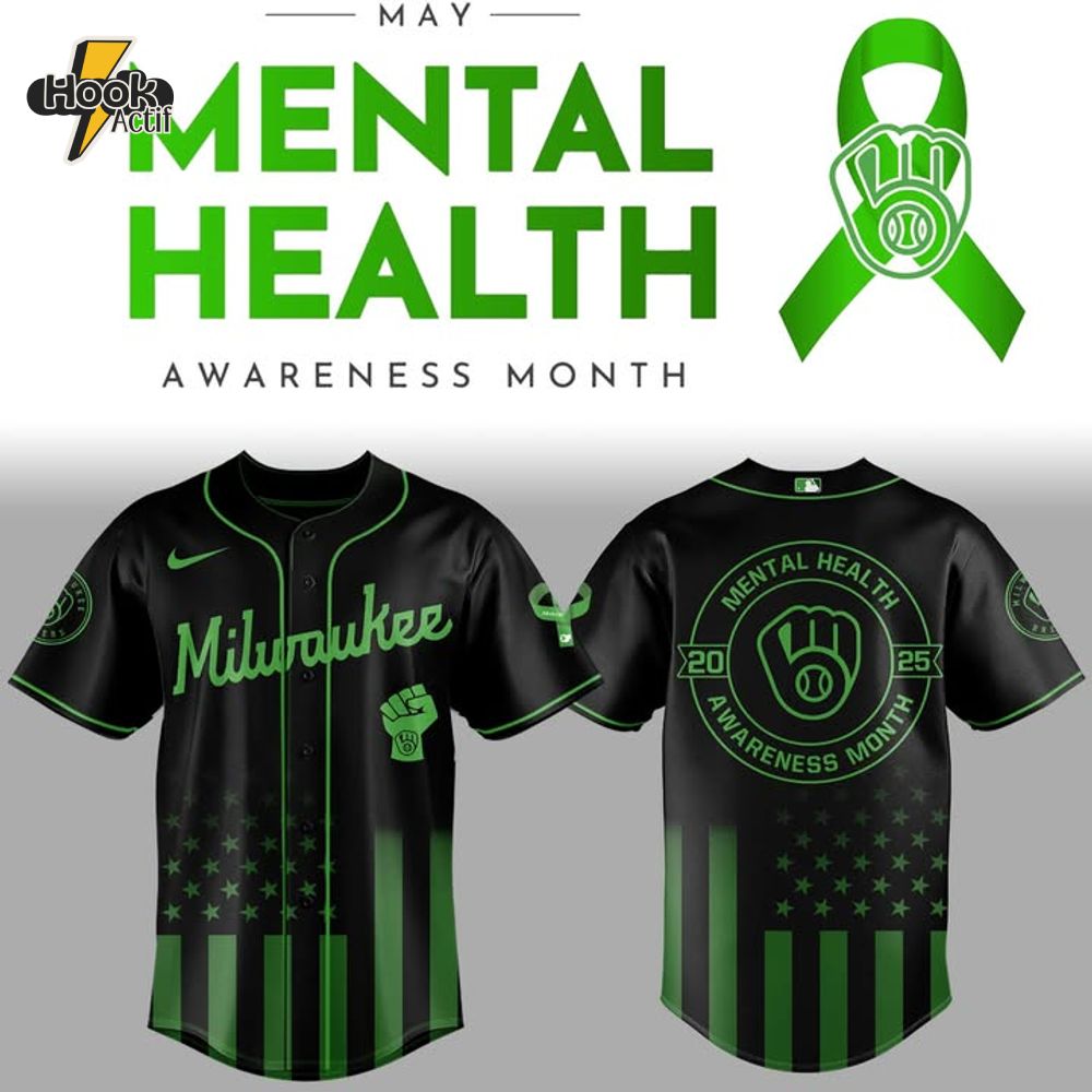 Milwaukee Brewers x Mental Health Awareness Month 2025 Baseball Jersey Milwaukee Brewers x Mental Health Awareness Month 2025 Baseball Jersey