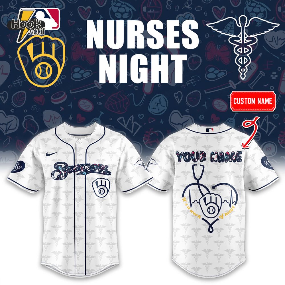 Milwaukee Brewers x Nurses Night Personalized Baseball Jersey Milwaukee Brewers x Nurses Night Personalized Baseball Jersey