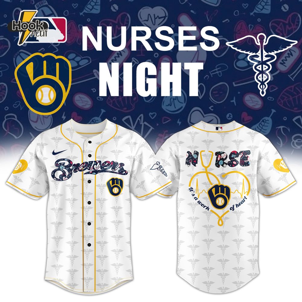 Milwaukee Brewers x Nurses Night Special Baseball Jersey Milwaukee Brewers x Nurses Night Special Baseball Jersey