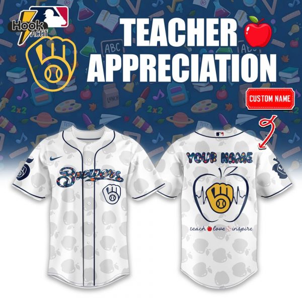 Milwaukee Brewers x Teacher Appreciation Personalized Baseball Jersey