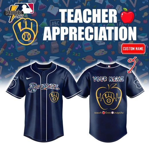 Milwaukee Brewers x Teacher Appreciation Personalized Baseball Jersey